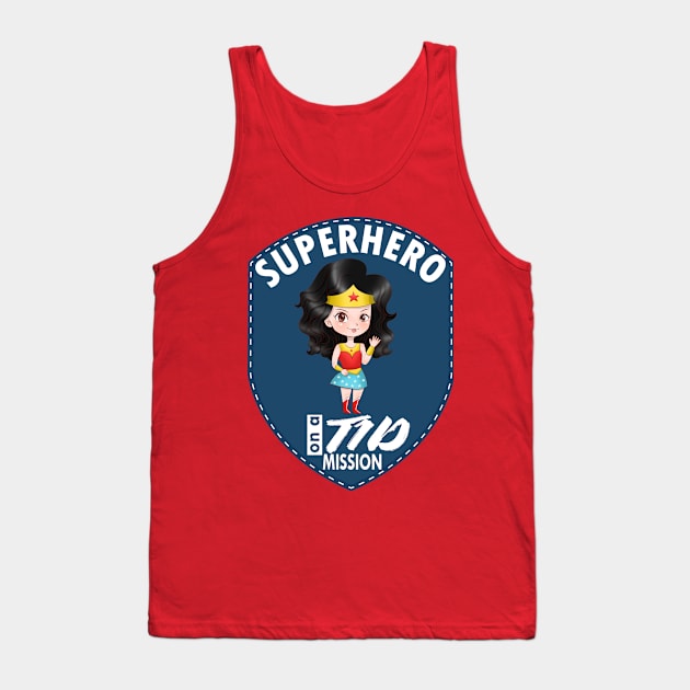 T1D superhero - Diabetes type 1 Ladies Tank Top by papillon